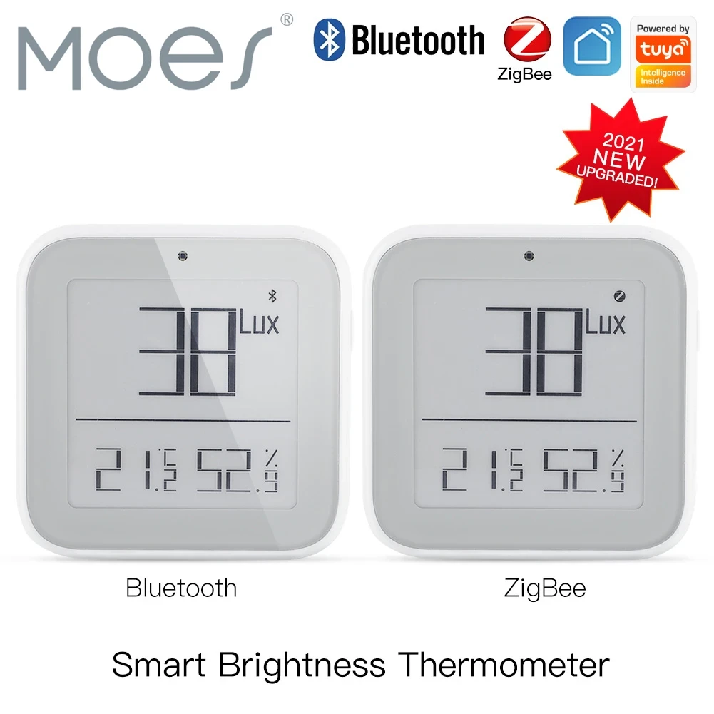 MoesHouse ZigBee Bluetooth Smart Brightness Thermometer Sensor Light Temperature Humidity Detector Tuya Smart App Control