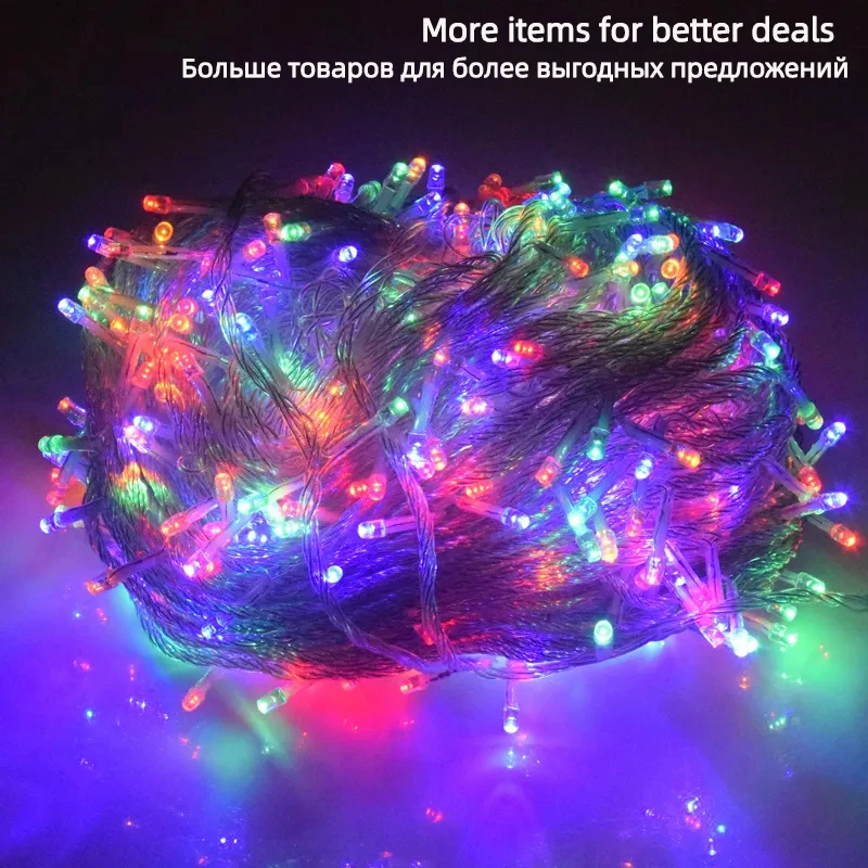 holiday Led christmas lights outdoor 100M 50M 30M 20M 10M led string lights decoration for party holiday wedding Garland