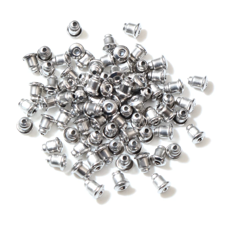 200pcs/Lot High Quality Stainless Steel Earring Back Plug Earring Settings Base Ear Studs Back Earring Stopper Whole Sale-T1-36