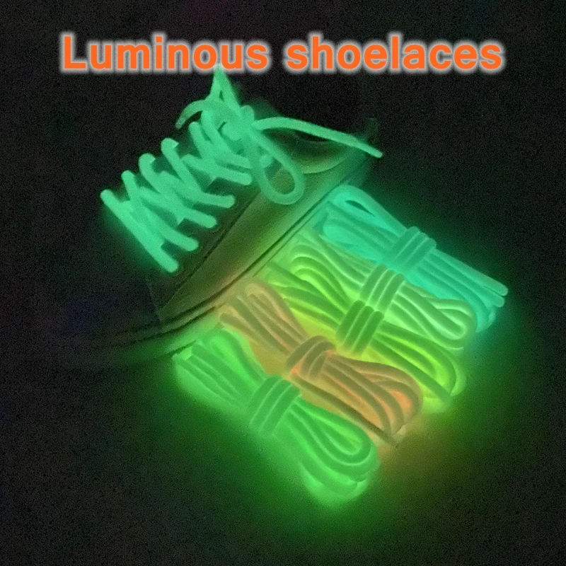 Luminous Shoelaces Glow In The Dark Night Color Round Fluorescent Shoelace Sports Canvas Shoelaces Adult children Shoe Laces