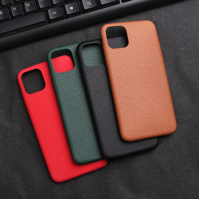 Ultra Thin Litchi Texture PU Leather Case for iPhone X XR Xs 11 6 SE 7 8 Plus Luxury Soft Back Cover for iPhone 12 13 Pro Max