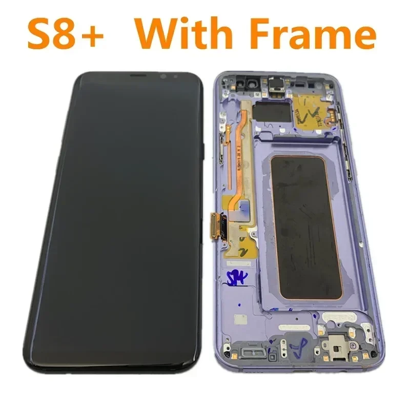 Original AMOLED with frame for Samsung Galaxy S8+ PLUS G955A G955U G955F G955V LCD display touch screen assembly with dots