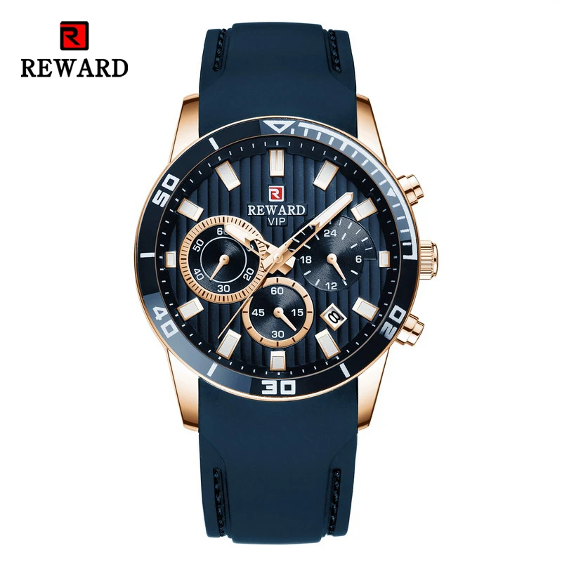 Reward Men Wristwatch Fashion Luxury Waterproof Sport Stopwatch Quartz Watches Business Date Clock Timepiece for Man Wrist Watch