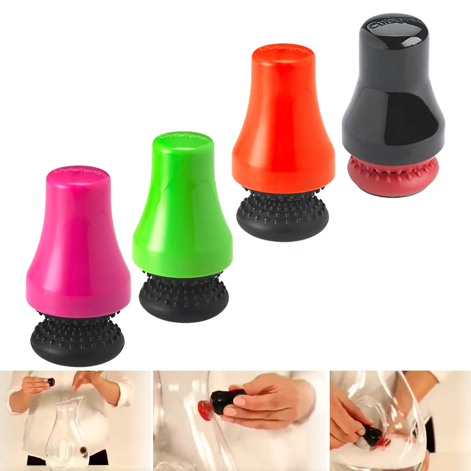 Silicone Magnetic Cleaning Brush Industrial Cleaner Glass Spot Bottle Rubber Long Scrubber Corner Black/Green/Red/Rose Red