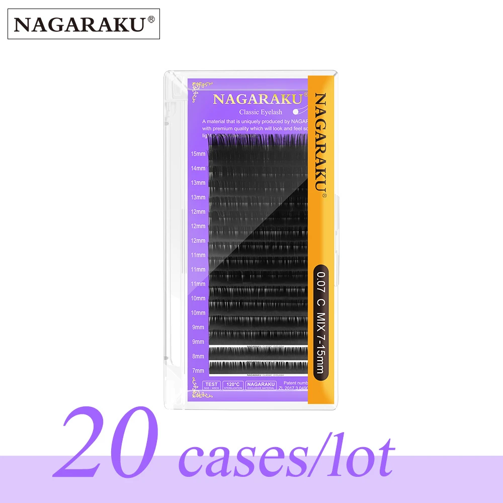 NAGARAKU faux Mink Lashes Makeup  20 cases/lot Individual Eyelash Premium Mink High Quality Soft Natural False Eyelashes