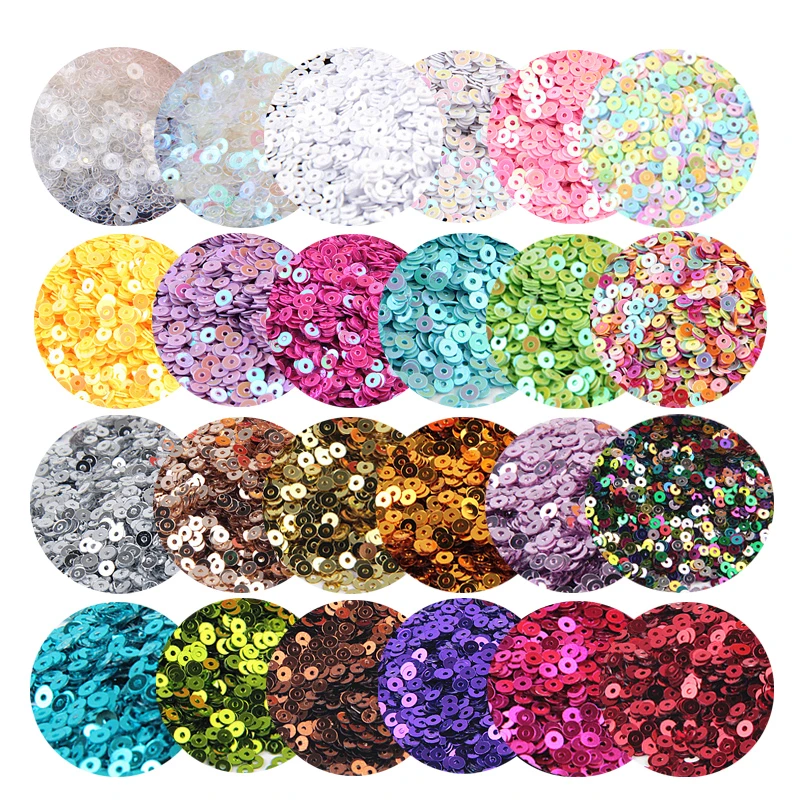 3mm 4mm 5mm 6mm Sequin Flat Round Loose Sequins Crafts Paillette Sewing Clothes Decoration DIY Accessory Lentejuelas Para Coser