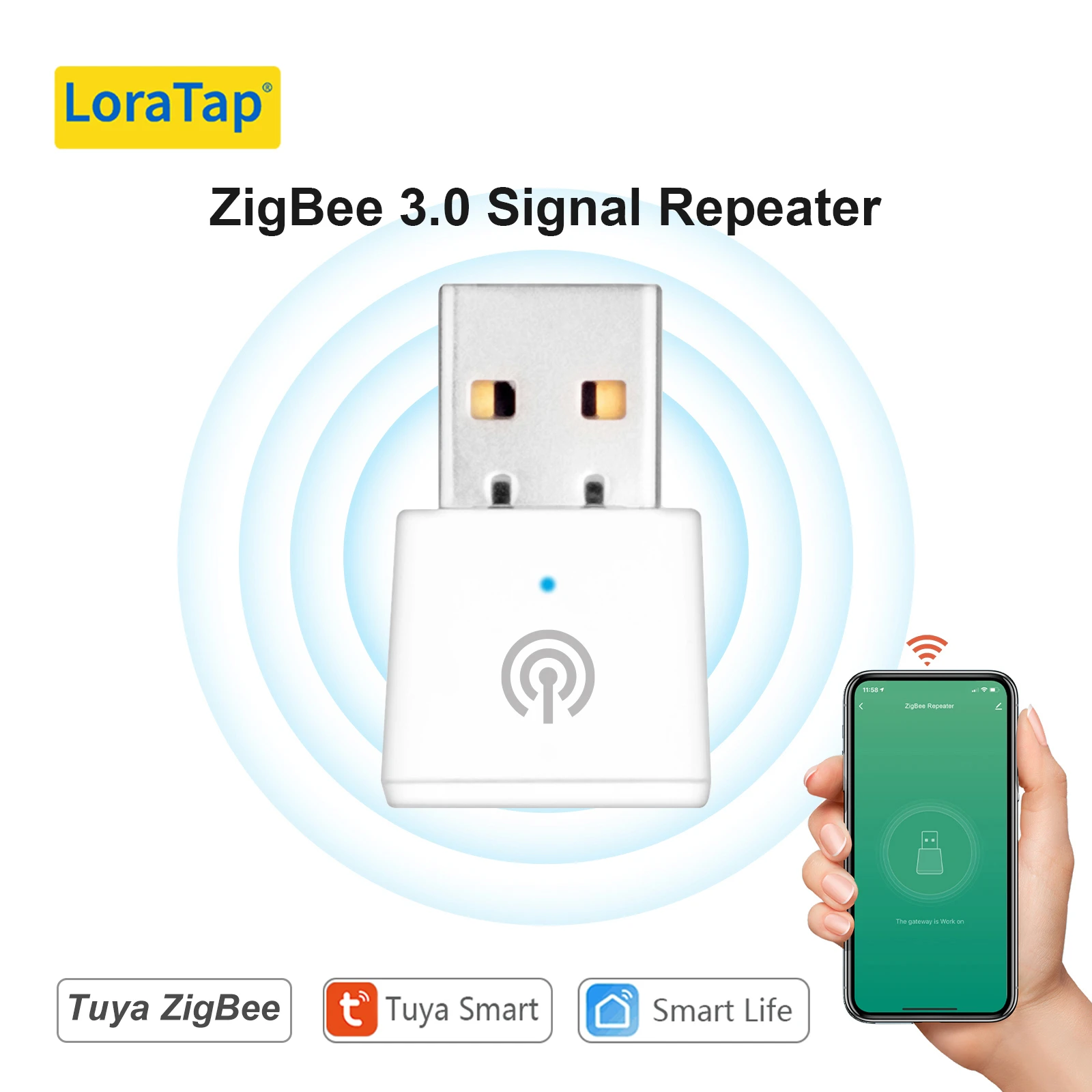 Tuya ZigBee 3.0 Signal Repeater USB Extender for Smart Life ZigBee Devices Sensors Expand 20-30M Smart Home Automation Module
