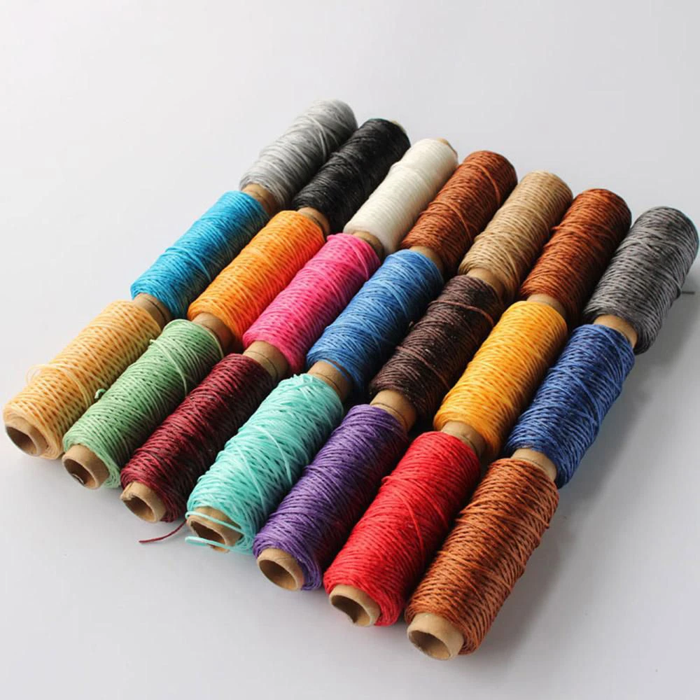 50 Meters Useful 0.8mm 150D Leather Waxed Thread Cord for Hand Stitching Thread Flat Waxed Sewing Line DIY Handicraft Tools 2019