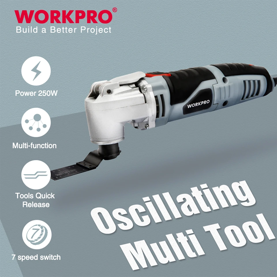 WORKPRO Oscillating Multi-Tool Multifunction Power Tools Home Renovator Tool DIY Woodworking Tool With Accessory Kit