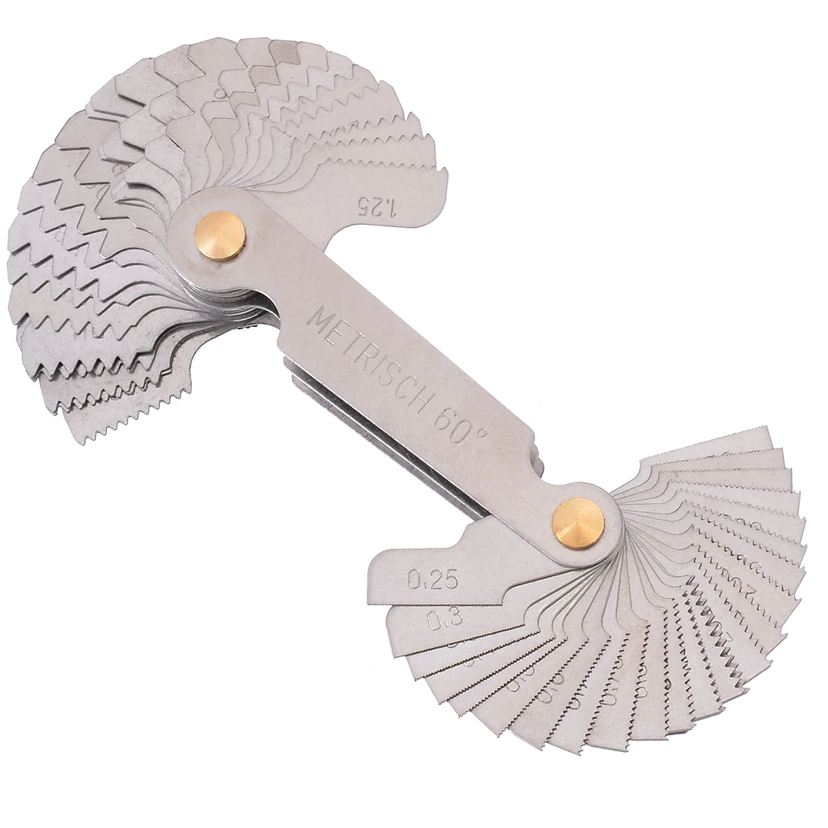 Thread Measuring Gage 60 and 50 Degree Whitworth Metric Screw Thread Pitch Gauge Blade Gage for Measuring Tool