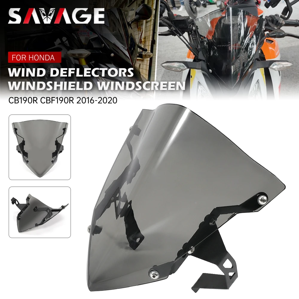 Windscreen Windshield Pare-brise For HONDA CB190R CBF CB 190R CBF190R 2016 17 18 2019 2020 2021 Motorcycle Smoke Wind Deflectors