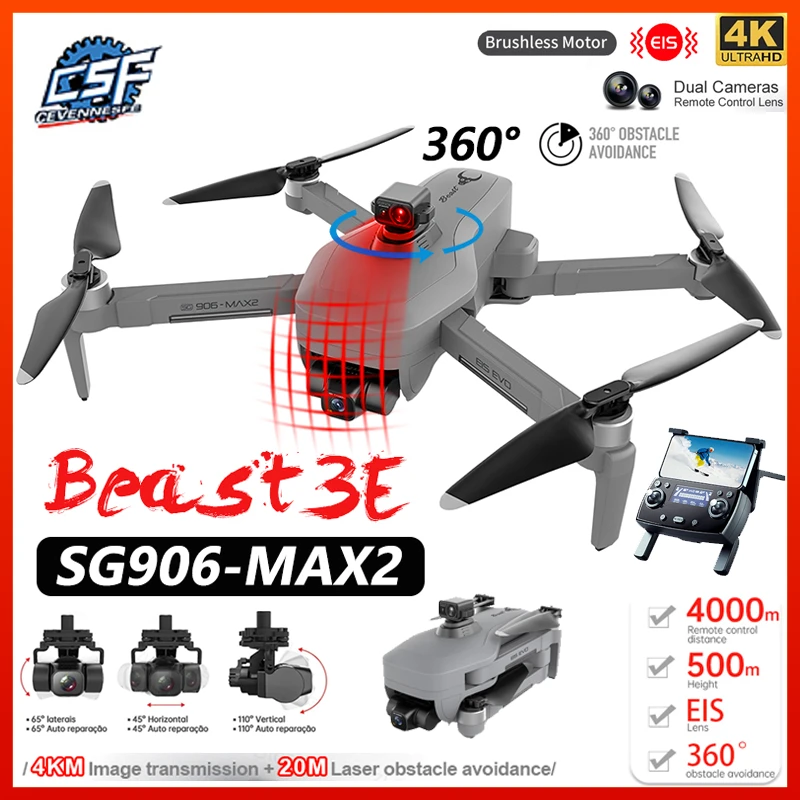 NEW SG906 MAX1 / Pro2 GPS Drone Wifi FPV 4K Camera Three-axis Gimbal Brushless Professional Quadcopter Obstacle Avoidance Dron