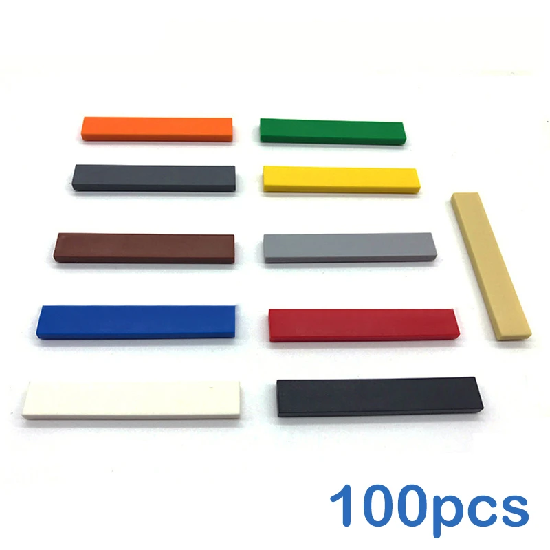 100pcs DIY Building Blocks Figure Bricks Smooth 1x6 11Colors Educational Creative Size Compatible With Brand Toys for Children