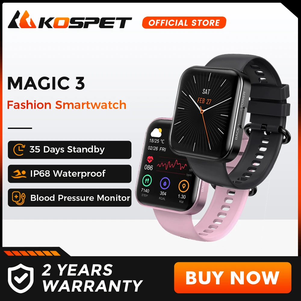 NEW 2021 KOSPET MAGIC 3 Smartwatch For Men Waterproof Bluetooth Band Sport Fitness Bracelet Smart Clock Women For IOS Android