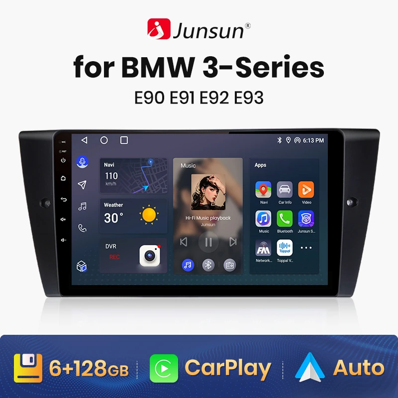 Junsun V1pro AI Voice For BMW 3 Series E90 E91 E92 E93 car radio 2 din android Auto Multimedia GPS Track Carplay 2din DVD