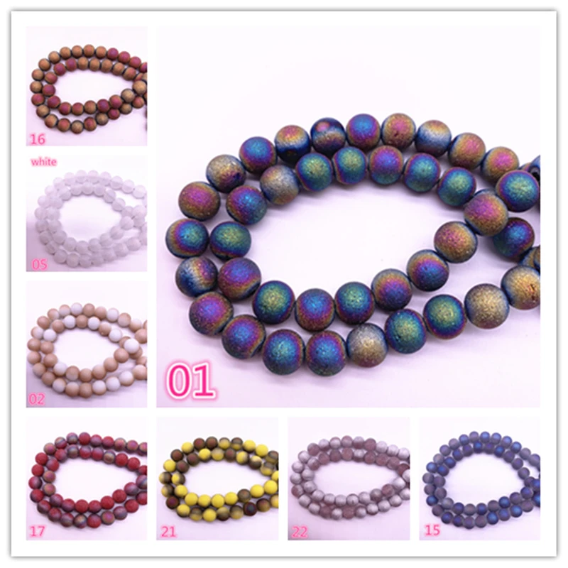 Wholesale 6/8mm Frosted Matt Austrian Crystal Beads High Quality Glass Loose Beads Handmade DIY Jewelry Making For Bracelet