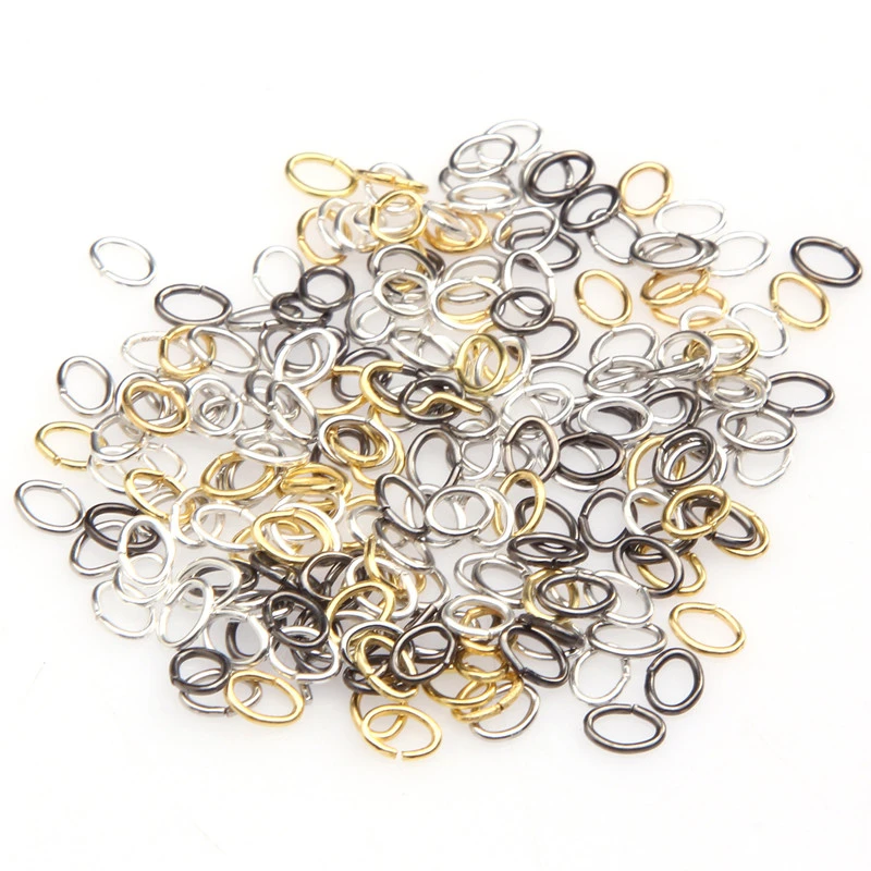 Wholesale 1000pcs antique silver/gold/bronze oval jumpping rings  Open Metal Jump Rings Jewelry Findings for DIY