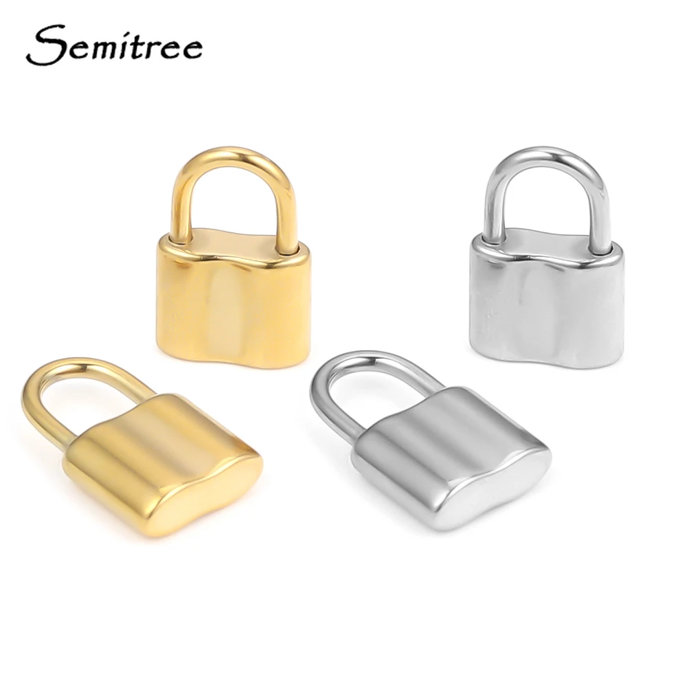 5pcs 304 Stainless Steel Gold Little Lock Charms DIY Jewelry Hip Hop Necklace Pendant PadLock Making Accessories Crafts Supplies