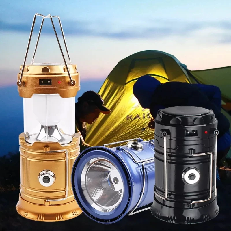 Portable Solar Charger Camping Lantern Lamp LED Outdoor Lighting Folding Camp Tent Lamp USB Rechargeable lantern