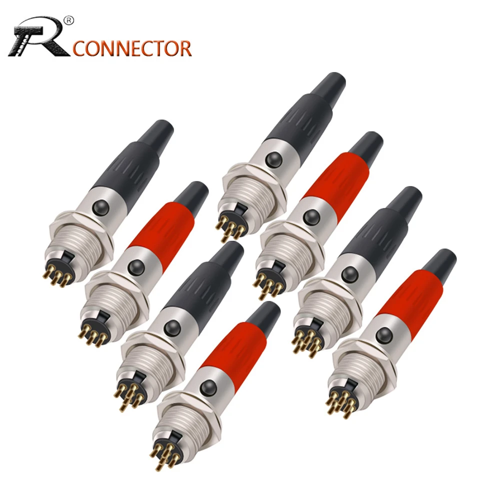 1set Mini XLR 3 4 5 6 Pin Female Plug + Male Socket Small XLR Audio Microphone Connector MIC for Cable Soldering Straight