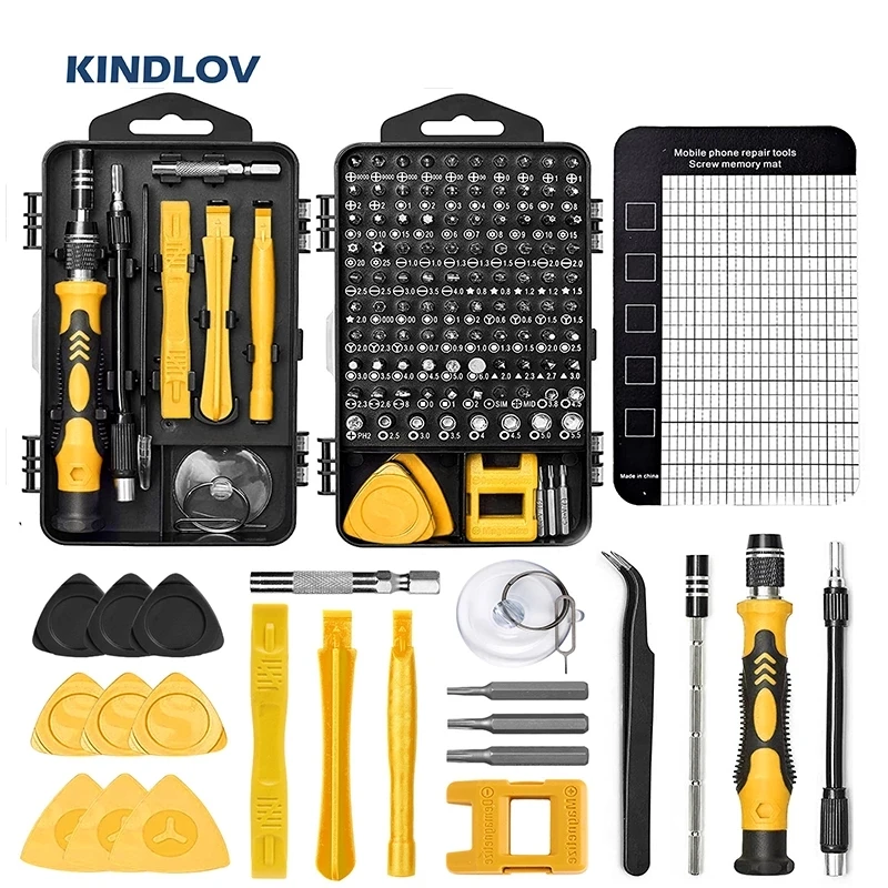 KINDLOV 115/122 In 1 Screwdriver Set Dismountable CR-V Precision Screwdriver Multitool Phillips Slotted Torx Bits Repair Tools