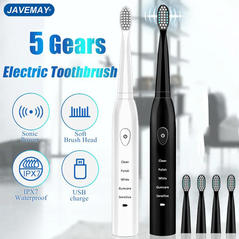 Powerful Ultrasonic Sonic Electric Toothbrush USB Charge Rechargeable Tooth Brushes Washable Electronic Whitening Teeth Brush