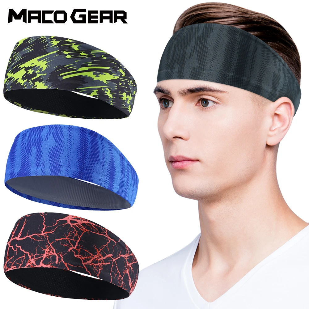 Elastic Fashion Sweatband Running Cycling Headwear Bicycle Yoga Gym Sports Bike Tennis Fitness Wicking Hair Headband Men Women