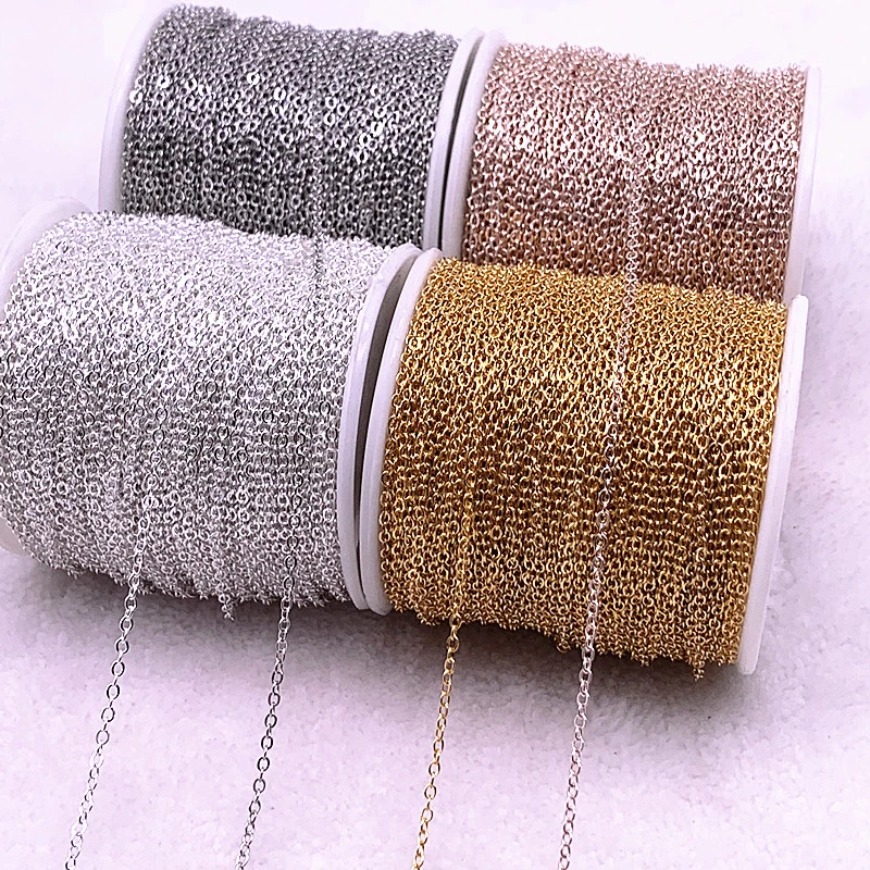 5yards Golded/silvered Plated Necklace Chain for Jewelry Making Findings DIY Necklace Chains Materials Handmade