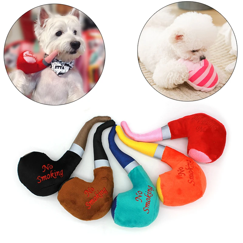 Plush Pipe Dog Squeak Toy Chew Pet Toys For Small Dogs French Bulldog Yorkie Puppy Toys Honden Speelgoed Dogs Toys Pets Supplies