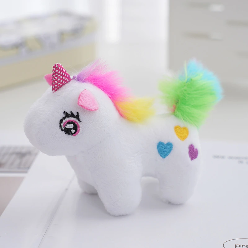 Unicorn Plush Toy Key Chain Soft Stuffed Popular Cartoon Unicorn Doll Animal Horse Toy Small Pendant Toys for Children Girls
