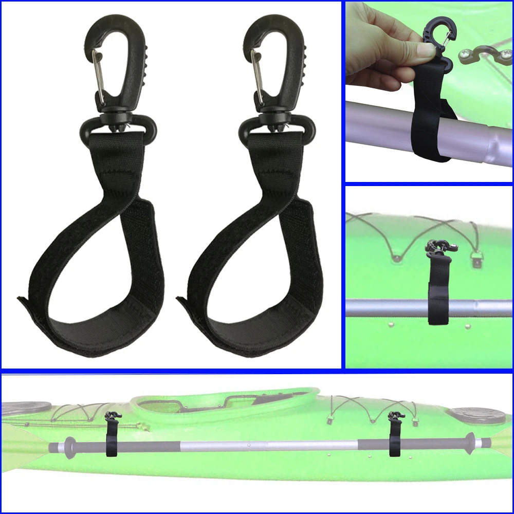 2PCS Kayak Paddle Keeper Oar Webbing Strap Holder Snap Clip For SUP Paddleboard Inflatable boat Paddle