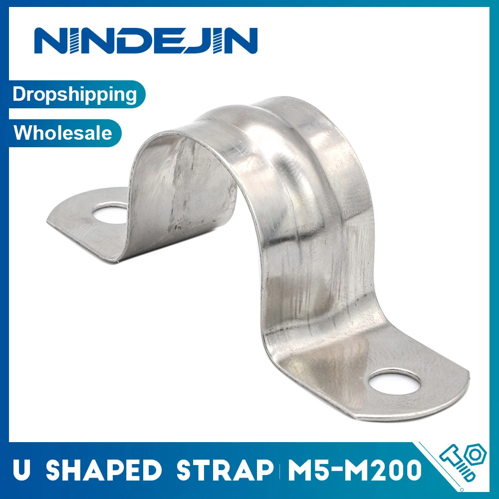 NINDEJIN 2/10pcs U shape pipe clamps 5-100mm 304 stainless steel tube clip water pipe plumbing saddle clamps