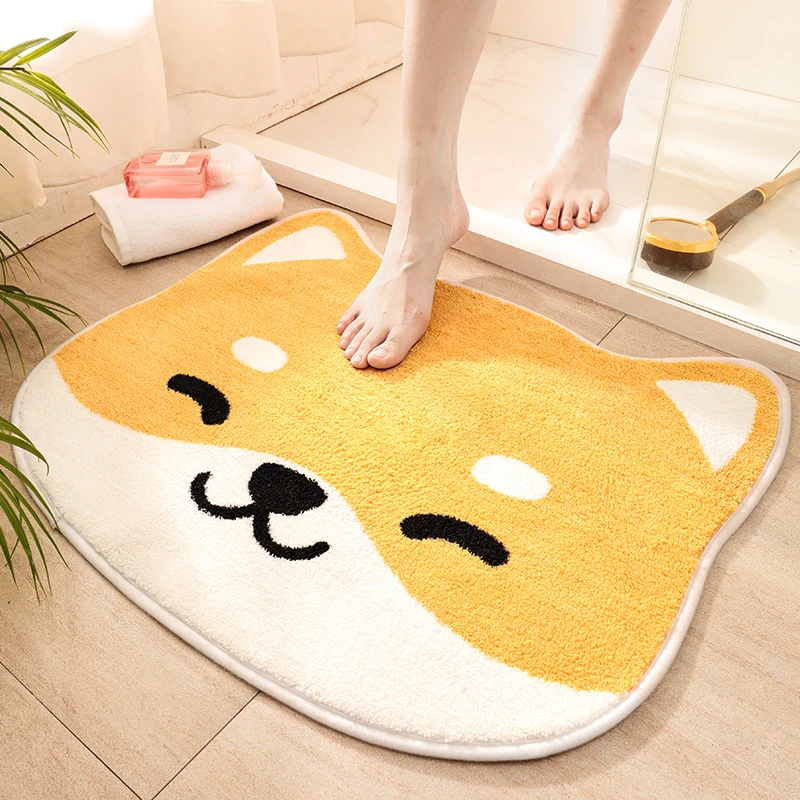 Bathroom Door Entrance Mat Cartoon Cat Bath Rug Bathroom Non-Slip Mat Toilet Mat Entrance Door Absorbent Mat Anti-slip Door Mat