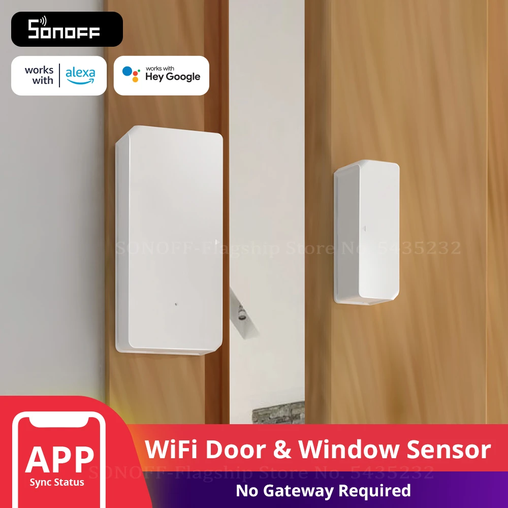 Itead SONOFF DW2 WiFi Wireless Door Window Sensor Detector WiFi App Notification Alerts Smart Home Security Works with e-WeLink