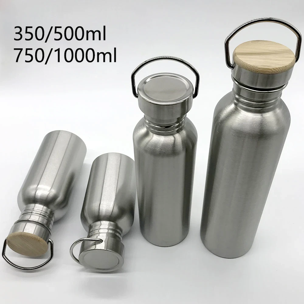 Portable Stainless Steel Water Bottle with handle 1000ml/500ml/350ml Sports Flasks Travel Cycling Hiking Camping Bottle BPA Free