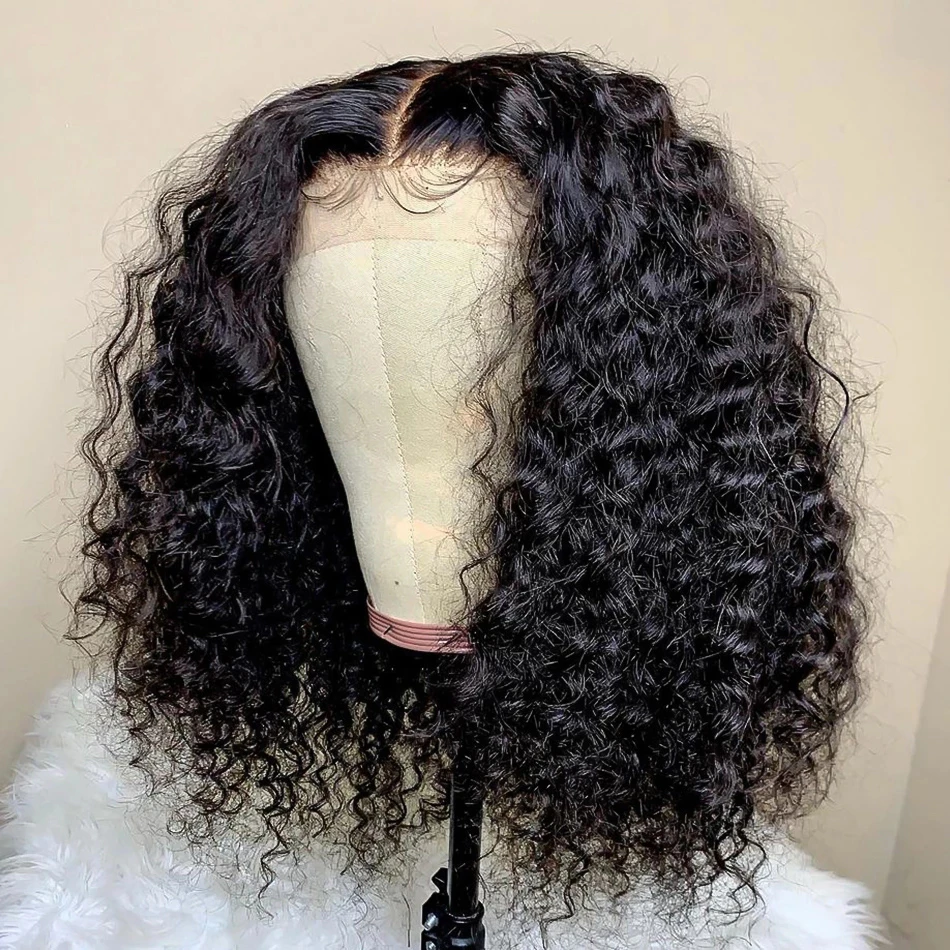 Curly Bob Wig 13x4 Lace Front Human Hair Wigs for Black Women Loose Deep Wave 4x4 5x5 Lace Closure Frontal Wig