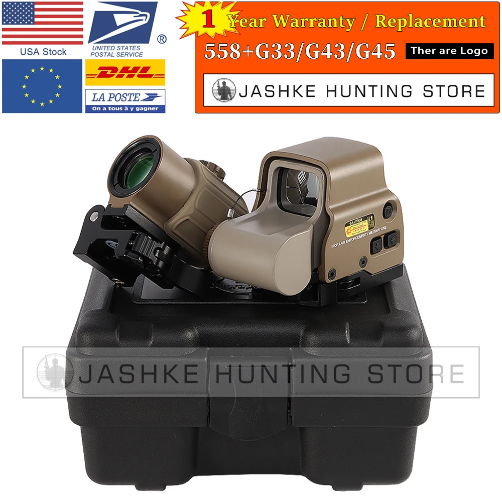 558 Holographic Collimator Sight 552 Red Dot DOptic Sight Reflex with 20mm Rail Mounts for Airsoft Sniper Rifle Hunting Tactics