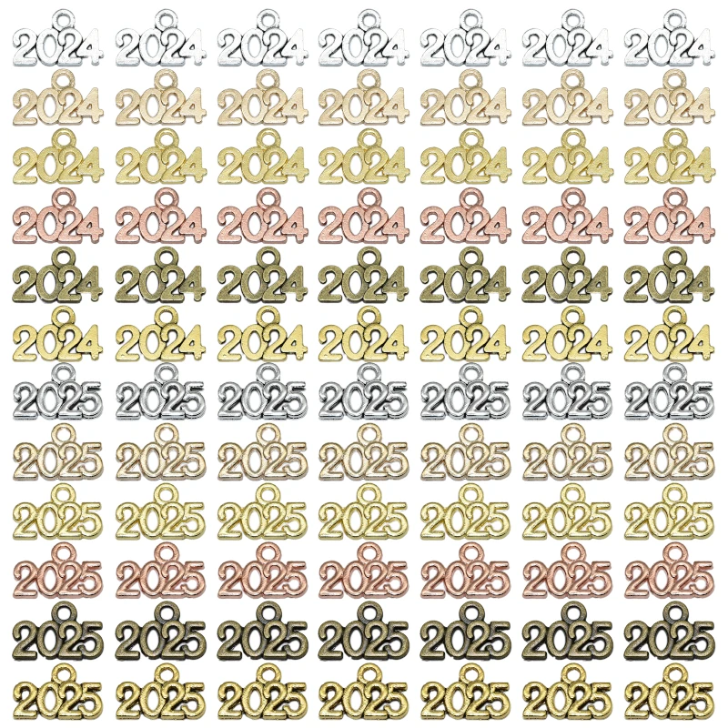 40pcs Wholesale Number 2021 2022 Year Charms Alloy Metal Souvenir Pendant For DIY Handmade Jewelry Accessories Making 14*9mm