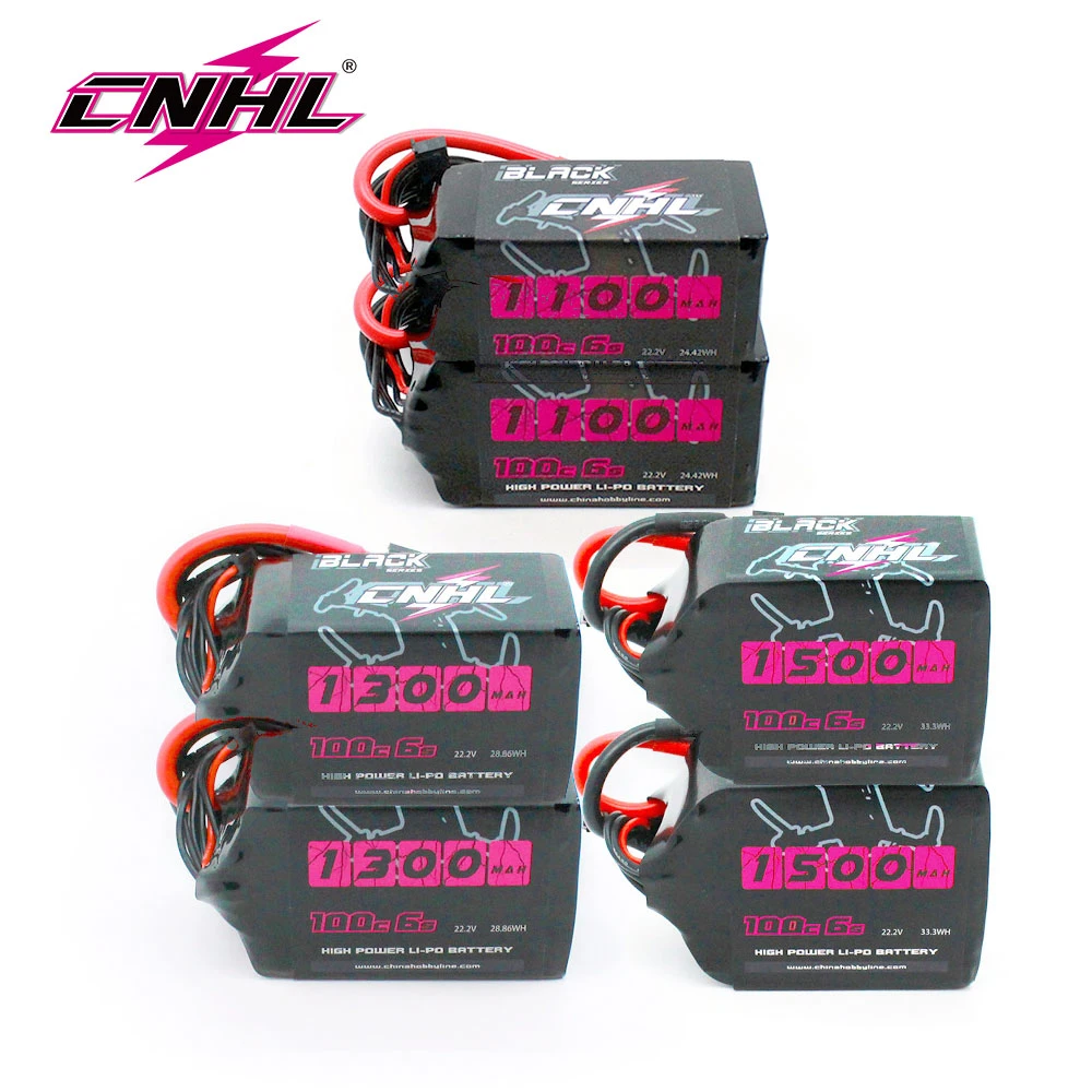 2PCS CNHL Lipo 6S 22.2V Battery 1100mAh 1200mah 1300mah 1500mah 100C With XT60 For RC FPV Quadcopter Drone Helicopter Airplane