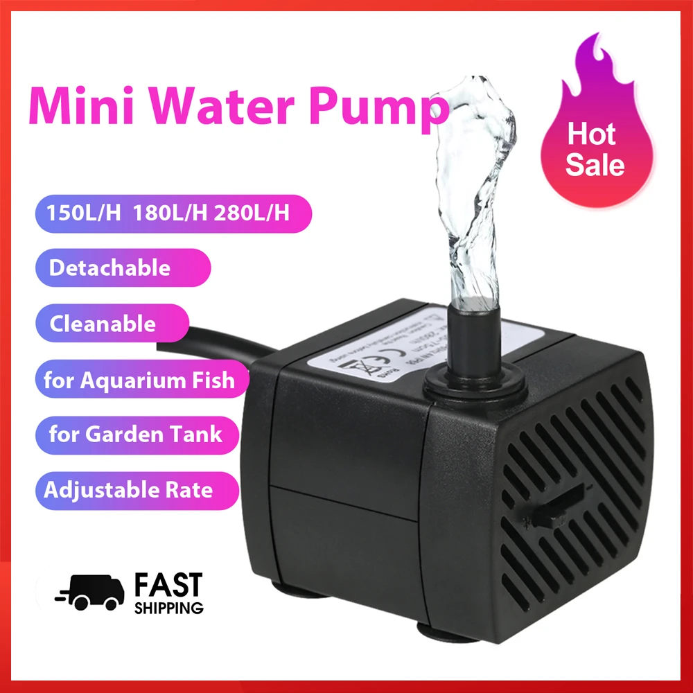 2W/2.5W/4W Ultra-Quiet Submersible Water Fountain Pump Filter Fish Pond Aquarium Water Pump Tank Garden Fountain 110V 220V