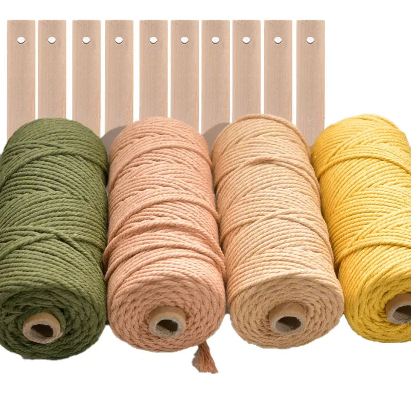 3mm Macrame Cord Solid Color Cotton Thread Handmade Craft Accessories DIY Basketry Braids arti