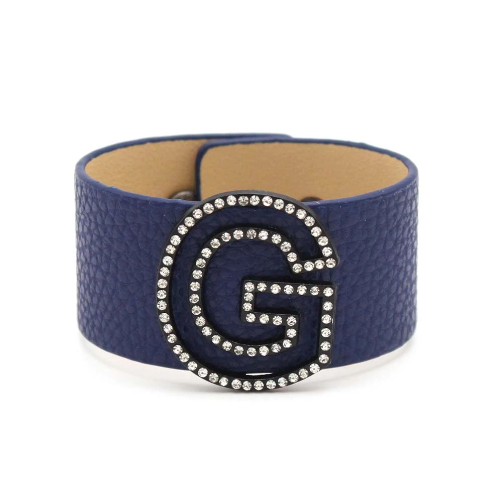 TOTABC Luxury Fashion Leather Bracelet For Women Statement Lnitial Letter Leather Wrap Bracelet gift Geometric Jewelry