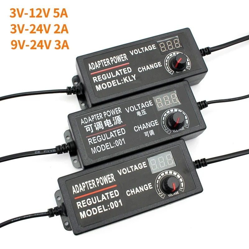 Adjustable Power Supply Adapter,3V 5V 6V 9V 12V 18V 24V 1A 2A 5A Power Adapter Universal,220V To 12V Adapter Adjustable Charger