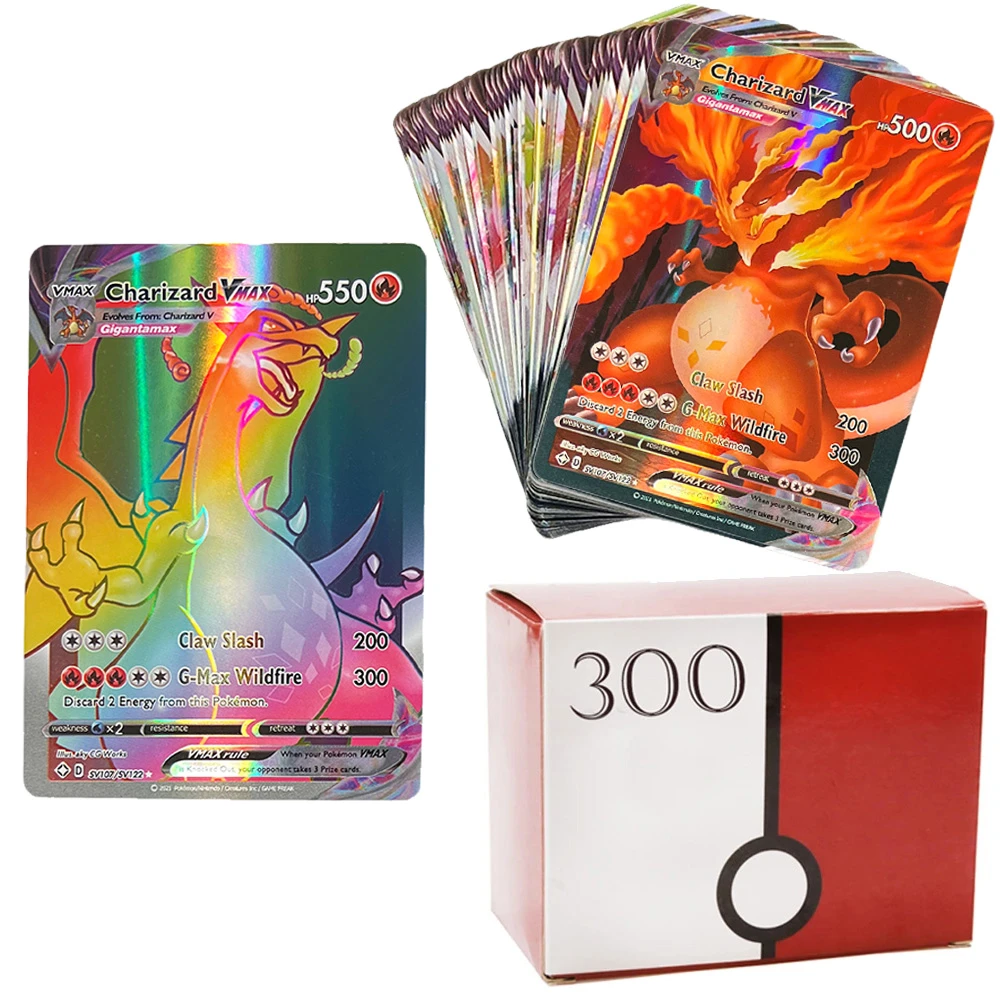 50-300 Pcs Pokemon Card Shining TAKARA TOMY Cards Game TAG TEAM VMAX GX V MAX Battle Carte Trading Children Toy