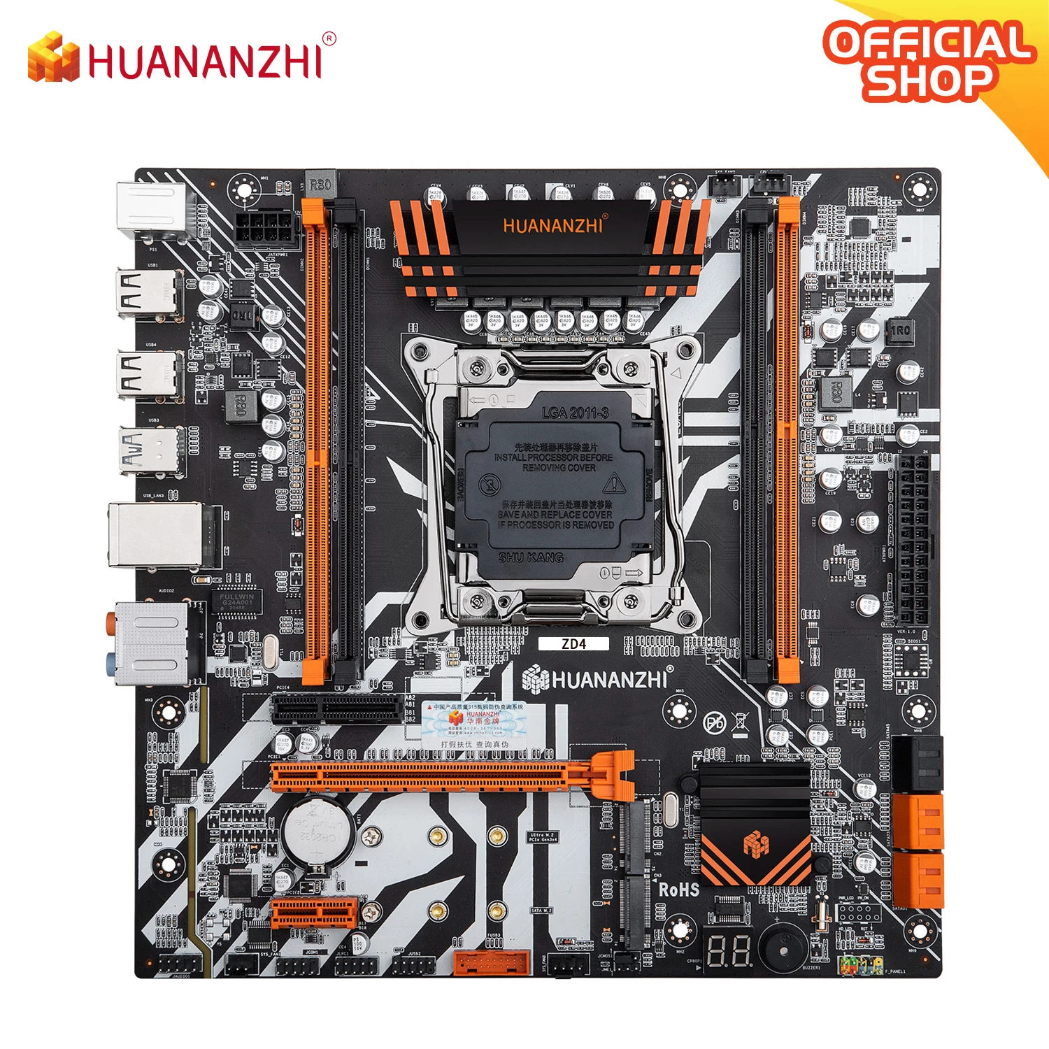 HUANANZHI X99 ZD4 X99 Motherboard Intel X99 LGA 2011-3 All Series DDR4 RECC M.2 PCI-E NVME NGFF M ATX Server Motherboard