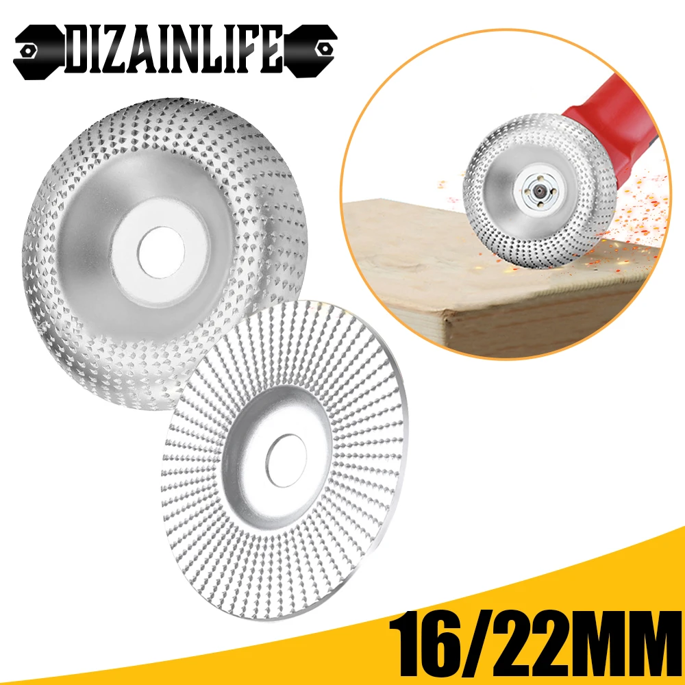 16/22mm Bore Wood Carving Disc Angle Grinding Wheel Rotary Disc Carbide Coating Shaping Sanding Woodworking Carving Rotary Tool