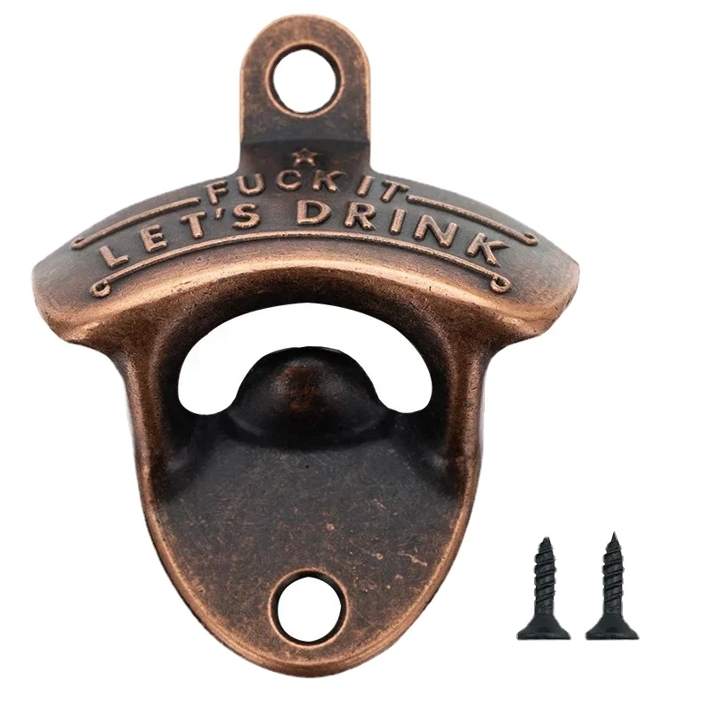 Zinc Alloy Bottle Opener Wall Mounted Vintage Retro Hanging Beer Opener Tools Bar Kitchen Accessories Four Colors Available