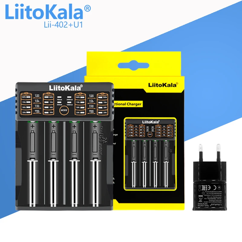 LiitoKala lii-202 lii-402 1.2V 3.7V 3.2V AA AAA 18650 26700 21700 18350 26650 10440 14500 16340 battery smart charger