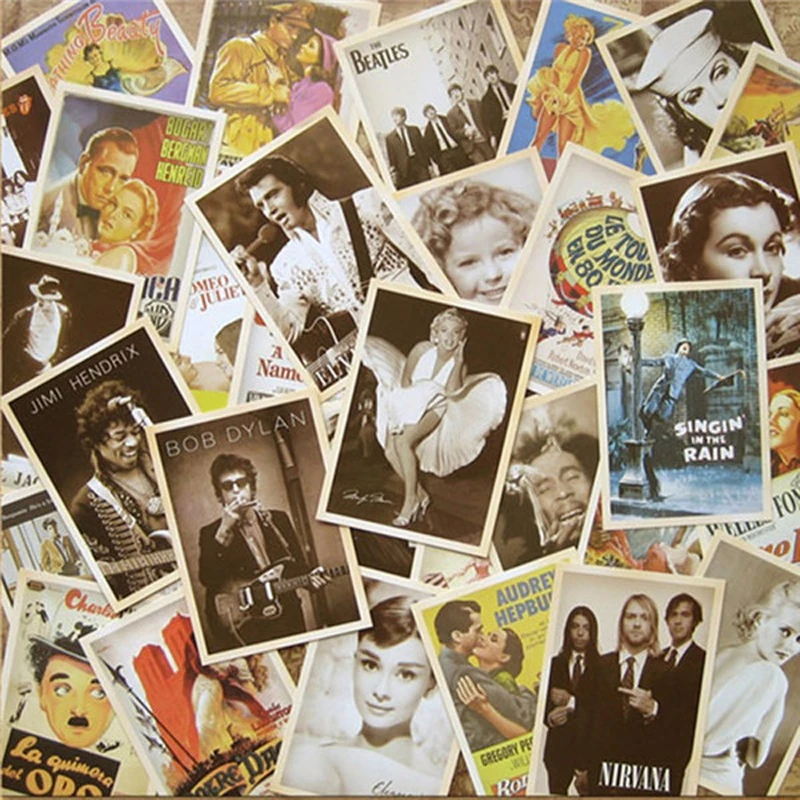 32pcs Classic Old Photos Style Postcards Cartoon Post Card Poster Drawing Greeting Gift Theme Vintage Collectible Card Set 25