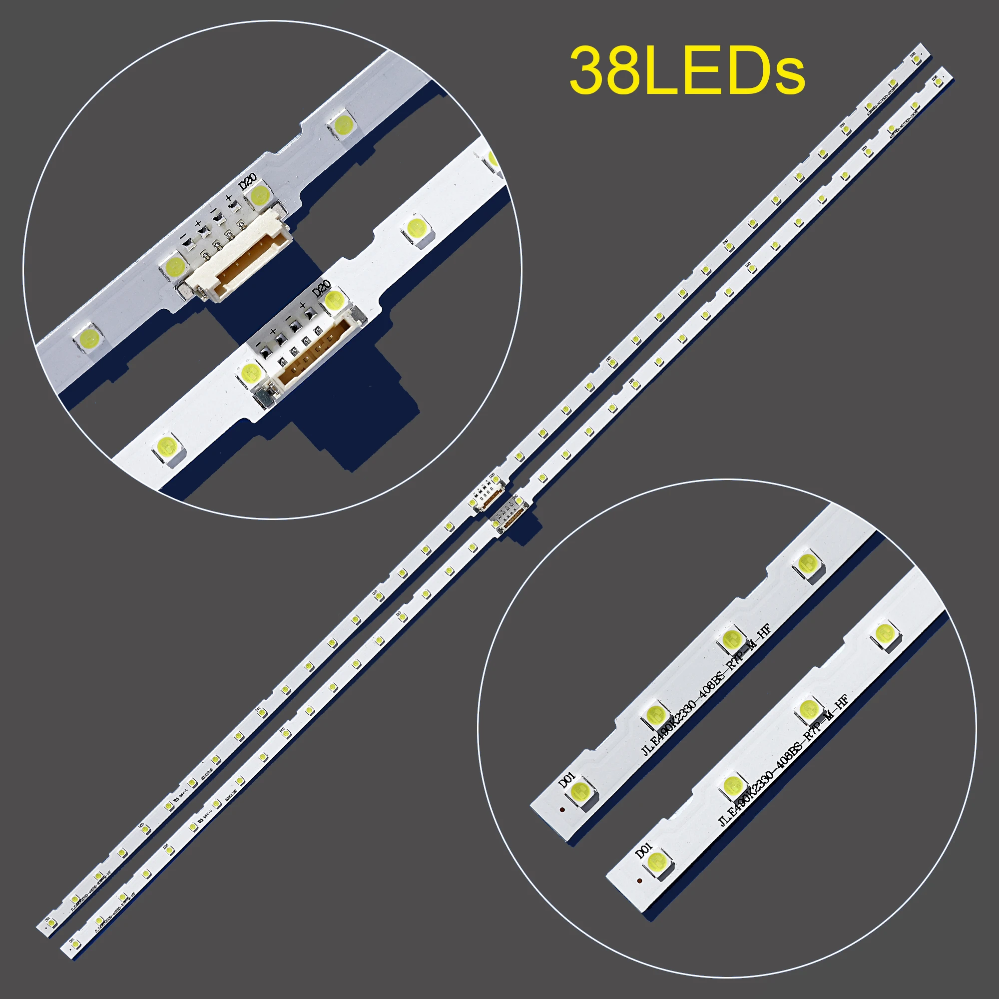 2pcs LED Backlight Strip for Samsung UE49NU7100 UE49NU7102 UE49NU7140U UE49NU7670 UE49NU7120U UE49NU7170U UN49NU7100 UE49NU7300